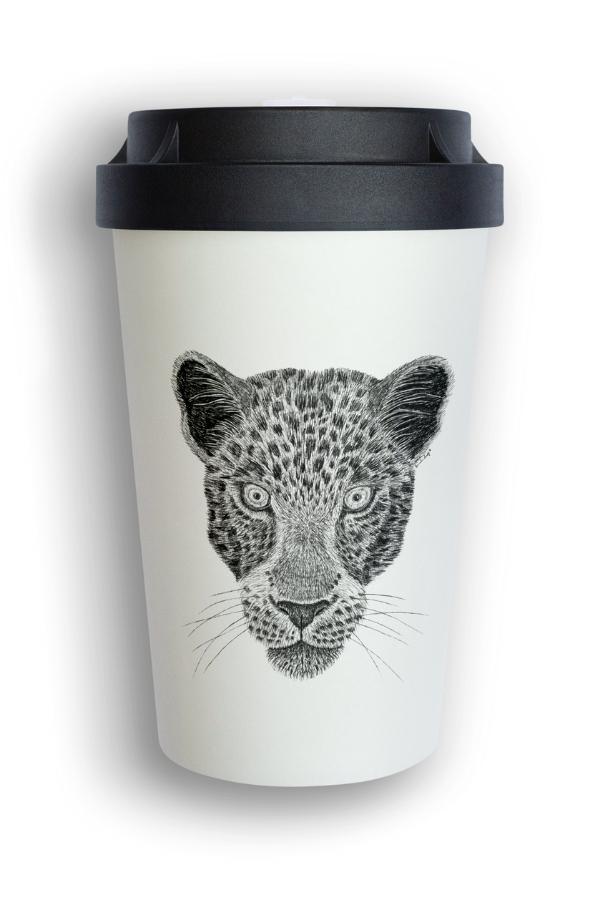 heybico nachhaltiger Mehrwegbecher Coffee to go Becher Kaffeebecher hannibelle leopard