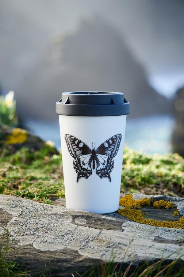 heybico nachhaltiger Mehrwegbecher Coffee to go Becher Kaffeebecher hannibelle schmetterling