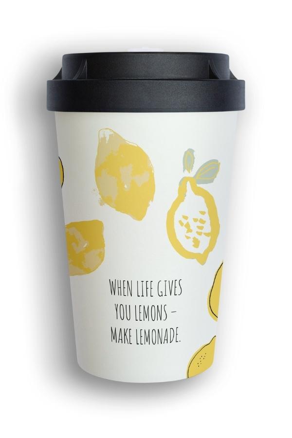 heybico nachhaltiger Mehrwegbecher Coffee to go Becher Kaffeebecher lemons