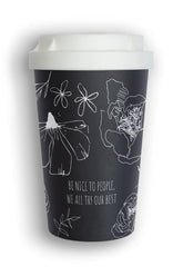 heybico nachhaltiger Mehrwegbecher Coffee to go Becher Kaffeebecher roses be nice
