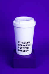 heybico statements mehrwegbecher coffee to go geschenk made in germany geschenkidee stressed depressed but well dressed